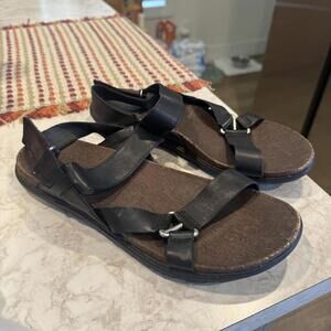 Merrell Black Leather Strap Sandals Size 9